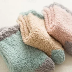 Coral Velvet Women'S Autumn And Winter Mid Tube Plush Socks With Plush And Thickened Towel Socks For Sleeping Men'S Warm Socks For Sleeping Socks