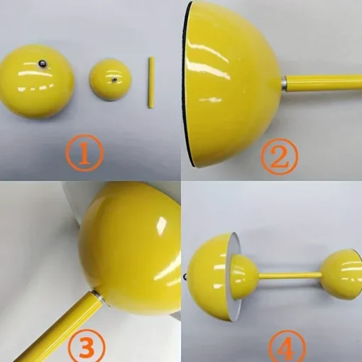 Cordless Touch Table Lamp, Dimmable Mushroom Beside Lamps Tri-Color Temperatures, Battery Operated Desk Lamp for Living Room, Bar and Bedroom, Yellow White Black