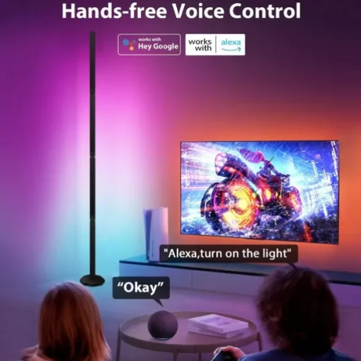 Corner Floor Lamp Smart APP Control LED Corner Lamp Modern Standing Lamp for Living Room Bedroom Gaming Room