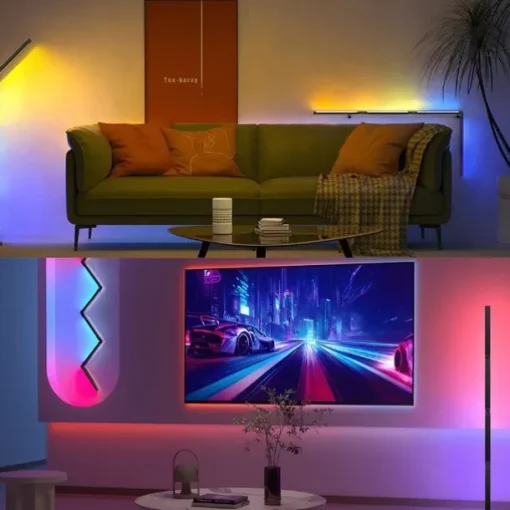 Corner Floor Lamp Smart APP Control LED Corner Lamp Modern Standing Lamp for Living Room Bedroom Gaming Room