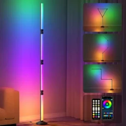 Corner Floor Lamp Smart APP Control LED Corner Lamp Modern Standing Lamp for Living Room Bedroom Gaming Room