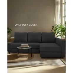 Corner Sofa Covers L Shaped Solid Color Velvet Slipcovers FRIHETcover LITB PRIME cover