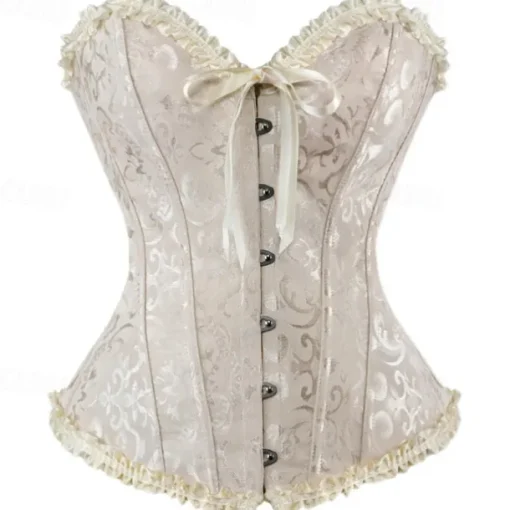 Corset Women's Plus Size Corsets Corsets Country Sexy Lady Sweetheart Tummy Control Push Up Jacquard Abstract Flower Hook & Eye Lace Up Nylon / Cotton Wedding Special Home Outfits