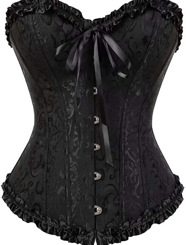 Corset Women's Plus Size Corsets Corsets Country Sexy Lady Sweetheart Tummy Control Push Up Jacquard Jacquard Abstract Flower Hook & Eye Lace Up Nylon / Cotton Wedding Special