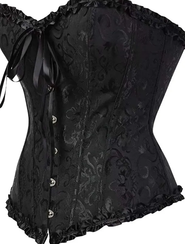 Corset Women's Plus Size Corsets Corsets Country Sexy Lady Sweetheart Tummy Control Push Up Jacquard Jacquard Abstract Flower Hook & Eye Lace Up Nylon / Cotton Wedding Special