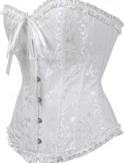 Corset Women's Plus Size Corsets Corsets Country Sexy Lady Sweetheart Tummy Control Push Up Jacquard Jacquard Abstract Flower Hook & Eye Lace Up Nylon / Cotton Wedding Special