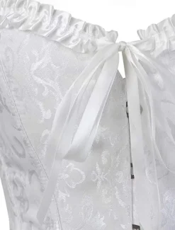 Corset Women's Plus Size Corsets Corsets Country Sexy Lady Sweetheart Tummy Control Push Up Jacquard Jacquard Abstract Flower Hook & Eye Lace Up Nylon / Cotton Wedding Special