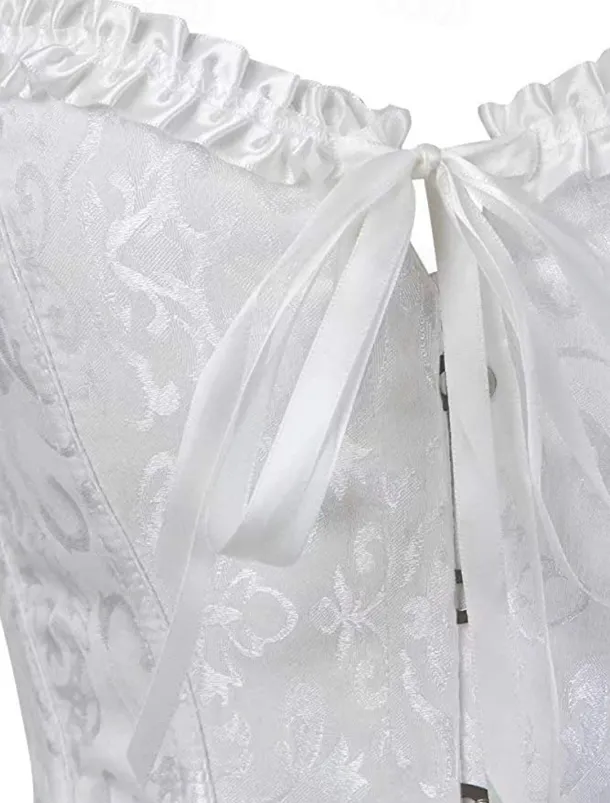 Corset Women's Plus Size Corsets Corsets Country Sexy Lady Sweetheart Tummy Control Push Up Jacquard Jacquard Abstract Flower Hook & Eye Lace Up Nylon / Cotton Wedding Special