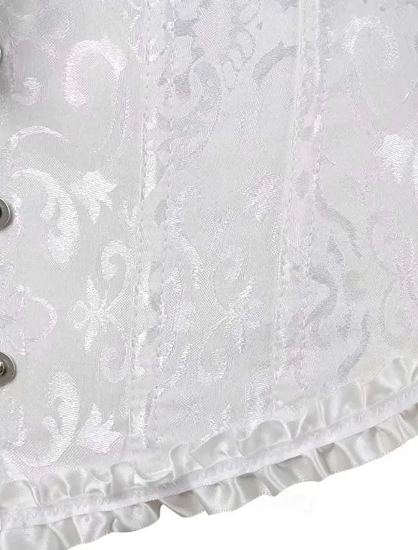 Corset Women's Plus Size Corsets Corsets Country Sexy Lady Sweetheart Tummy Control Push Up Jacquard Jacquard Abstract Flower Hook & Eye Lace Up Nylon / Cotton Wedding Special