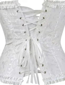 Corset Women's Plus Size Corsets Corsets Country Sexy Lady Sweetheart Tummy Control Push Up Jacquard Jacquard Abstract Flower Hook & Eye Lace Up Nylon / Cotton Wedding Special