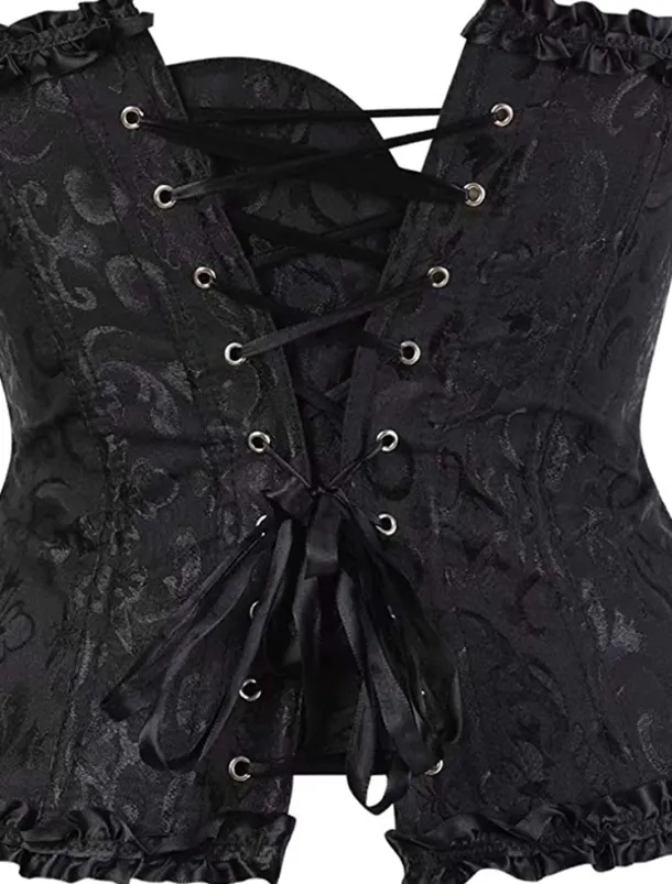 Corset Women's Plus Size Corsets Corsets Country Sexy Lady Sweetheart Tummy Control Push Up Jacquard Jacquard Abstract Flower Hook & Eye Lace Up Nylon / Cotton Wedding Special