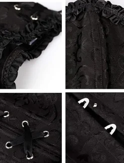 Corset Women's Plus Size Corsets Corsets Country Sexy Lady Sweetheart Tummy Control Push Up Jacquard Jacquard Abstract Flower Hook & Eye Lace Up Nylon / Cotton Wedding Special