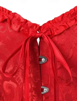 Corset Women's Plus Size Corsets Corsets Country Sexy Lady Sweetheart Tummy Control Push Up Jacquard Jacquard Abstract Flower Hook & Eye Lace Up Nylon / Cotton Wedding Special