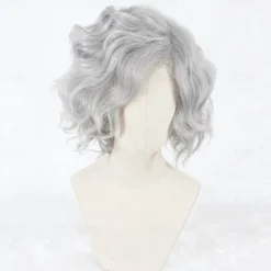 Cosplay Wig Cosplay Wig Edmond Dantes Gankutsuou Fate / Stay Night Curly Cosplay Asymmetrical Wig Short Grey Synthetic Hair 14 inch Men's Anime Cosplay Gray Halloween Wigs