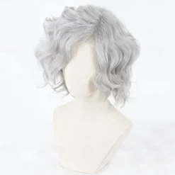 Cosplay Wig Cosplay Wig Edmond Dantes Gankutsuou Fate / Stay Night Curly Cosplay Asymmetrical Wig Short Grey Synthetic Hair 14 inch Men's Anime Cosplay Gray Halloween Wigs