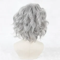Cosplay Wig Cosplay Wig Edmond Dantes Gankutsuou Fate / Stay Night Curly Cosplay Asymmetrical Wig Short Grey Synthetic Hair 14 inch Men's Anime Cosplay Gray Halloween Wigs