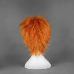 Cosplay Costume Wig Cosplay Wig Straight Cosplay Asymmetrical With Bangs Wig Short Orange Synthetic Hair 14 inch Men's Anime Cosplay Orange