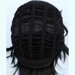 Cosplay Costume Wig Synthetic Wig Loose Curl Asymmetrical Wig Short Natural Black Synthetic Hair 10 inch Men's Fluffy Black Halloween Wigs