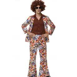 Cosplay Couples Carnival Costume Outfits Adults' Men's Women's Hippie 1970s Disco Party Carnival Masquerade Mardi Gras Easy Carnival Costume