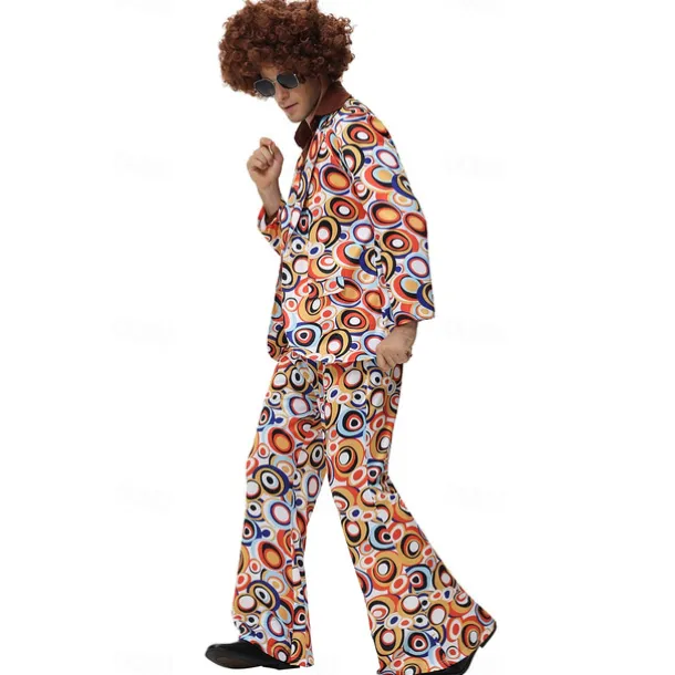 Cosplay Couples Carnival Costume Outfits Adults' Men's Women's Hippie 1970s Disco Party Carnival Masquerade Mardi Gras Easy Carnival Costume