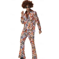 Cosplay Couples Carnival Costume Outfits Adults' Men's Women's Hippie 1970s Disco Party Carnival Masquerade Mardi Gras Easy Carnival Costume