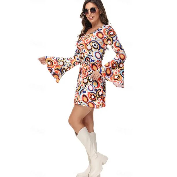 Cosplay Couples Carnival Costume Outfits Adults' Men's Women's Hippie 1970s Disco Party Carnival Masquerade Mardi Gras Easy Carnival Costume