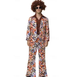 Cosplay Couples Carnival Costume Outfits Adults' Men's Women's Hippie 1970s Disco Party Carnival Masquerade Mardi Gras Easy Carnival Costume