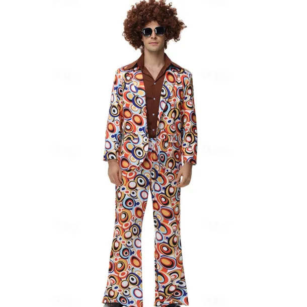 Cosplay Couples Carnival Costume Outfits Adults' Men's Women's Hippie 1970s Disco Party Carnival Masquerade Mardi Gras Easy Carnival Costume