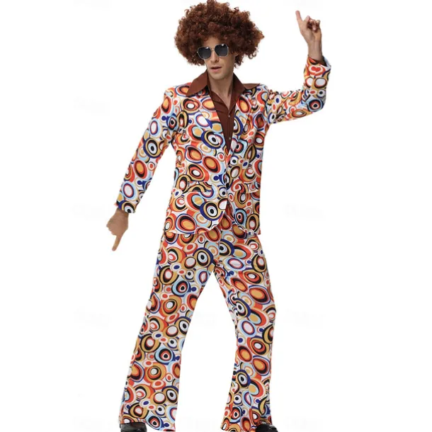 Cosplay Couples Carnival Costume Outfits Adults' Men's Women's Hippie 1970s Disco Party Carnival Masquerade Mardi Gras Easy Carnival Costume