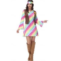 Cosplay Couples Carnival Costume Cosplay Costume Halloween Group Couples Costumes Adults' Men's Women's 1970s Disco Party Halloween Carnival Masquerade Easy Carnival Costume