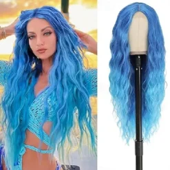 Cosplay Long Wig 28 Inch Middle Part Synthetic Wig Realistic Gifts Party Wigs for Women Daily Use Colorful Wigs Halloween Wigs