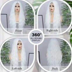 Cosplay Long Wig 28 Inch Middle Part Synthetic Wig Realistic Gifts Party Wigs for Women Daily Use Colorful Wigs Halloween Wigs