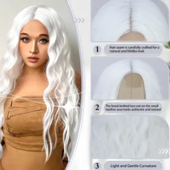 Cosplay Long Wig 28 Inch Middle Part Synthetic Wig Realistic Gifts Party Wigs for Women Daily Use Colorful Wigs Halloween Wigs