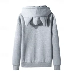 Cosplay Rabbit Hoodie Back To School Cat Ear Harajuku Kawaii For Women's Adults' Back To School Hot Stamping