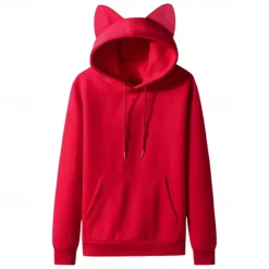 Cosplay Rabbit Hoodie Back To School Cat Ear Harajuku Kawaii For Women's Adults' Back To School Hot Stamping