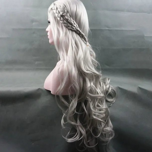 Cosplay Wig Synthetic Wig Cosplay Wig Wavy Wavy Pixie Cut Wig Long Bleach Blonde#613 White Silver Synthetic Hair Women's Braided Wig White StrongBeauty Halloween Wigs
