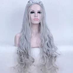 Cosplay Wig Synthetic Wig Cosplay Wig Wavy Wavy Pixie Cut Wig Long Bleach Blonde#613 White Silver Synthetic Hair Women's Braided Wig White StrongBeauty Halloween Wigs