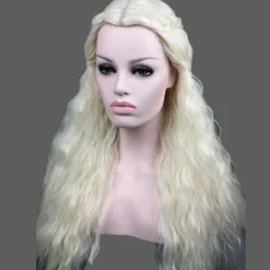 Cosplay Wig Synthetic Wig Cosplay Wig Wavy Wavy Pixie Cut Wig Long Bleach Blonde#613 White Silver Synthetic Hair Women's Braided Wig White StrongBeauty Halloween Wigs