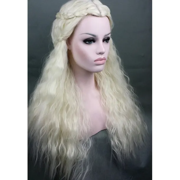 Cosplay Wig Synthetic Wig Cosplay Wig Wavy Wavy Pixie Cut Wig Long Bleach Blonde#613 White Silver Synthetic Hair Women's Braided Wig White StrongBeauty Halloween Wigs