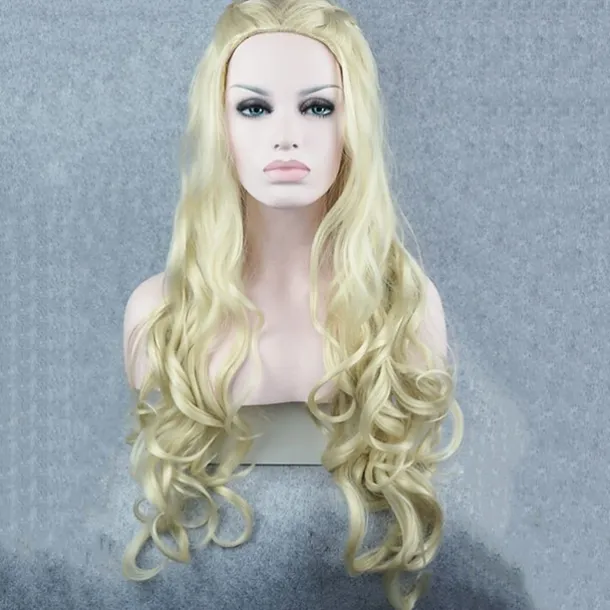 Cosplay Wig Synthetic Wig Cosplay Wig Wavy Wavy Pixie Cut Wig Long Bleach Blonde#613 White Silver Synthetic Hair Women's Braided Wig White StrongBeauty Halloween Wigs