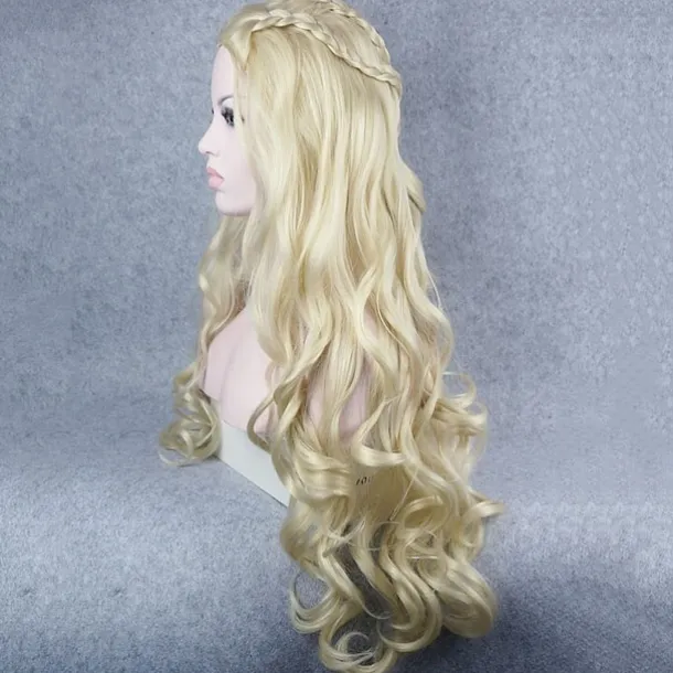Cosplay Wig Synthetic Wig Cosplay Wig Wavy Wavy Pixie Cut Wig Long Bleach Blonde#613 White Silver Synthetic Hair Women's Braided Wig White StrongBeauty Halloween Wigs