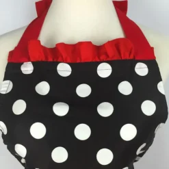 Cotton Chef Apron For Women and Men, Kitchen Cooking Apron, Personalised Gardening Apron Polka Dots Salon Pinafore Vintage Apron Mother's Gift