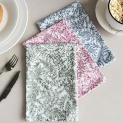 Cotton Fabric Printed Square Napkins For Home Dining Tables
