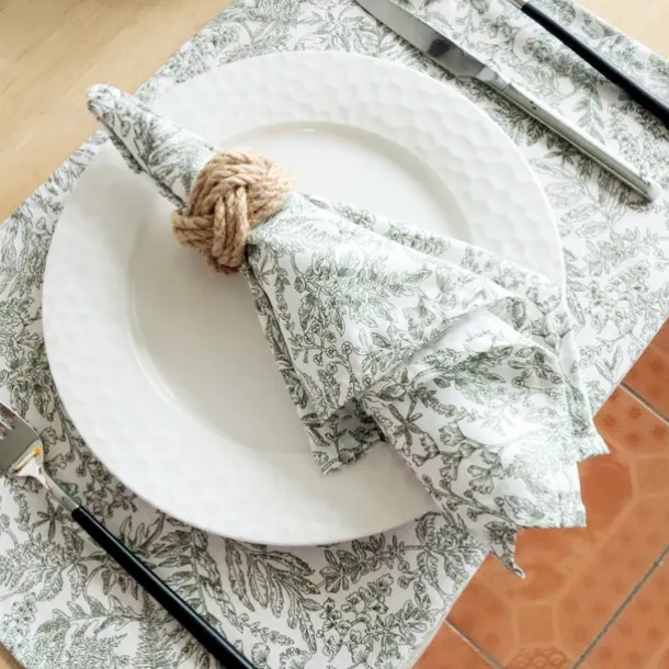 Cotton Fabric Printed Square Napkins For Home Dining Tables