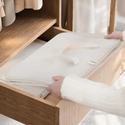 Cotton Linen Storage Bag Clothes Storage Folding Large Capacity Luggage Packing Bag Household Quilt Storage Bag