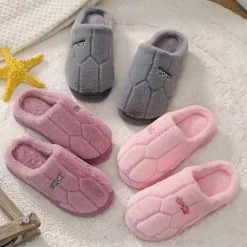 Cotton Slippers for Women and Men Autumn & Winter Plush Indoor Slippers Warm, Non-Slip, Thick Bottom House Shoes for Couples
