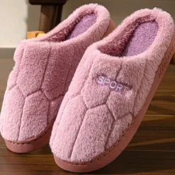 Cotton Slippers for Women and Men Autumn & Winter Plush Indoor Slippers Warm, Non-Slip, Thick Bottom House Shoes for Couples