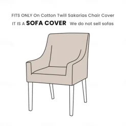 Cotton Twill Sakarias Chair Cover with Armrests Regular Fit Machine Washable SAKcover LITB PRIME cover