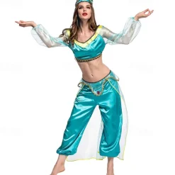 Couples Aladdin and the Magic Lamp Prince Aladdin Princess Jasmine Cosplay Costume Outfits Men's Women's Movie Cosplay Party Cosplay Halloween Carnival Masquerade