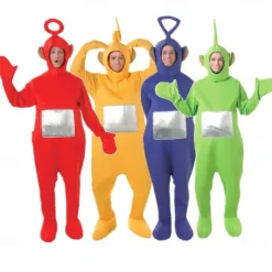 Couples Alien Teletubbies Funny Costumes Group & Family Halloween Costumes Men's Women's Movie Cosplay Cosplay Costumes Funny Costume Yellow Red Purple Leotard / Onesie Halloween Carnival Masquerade